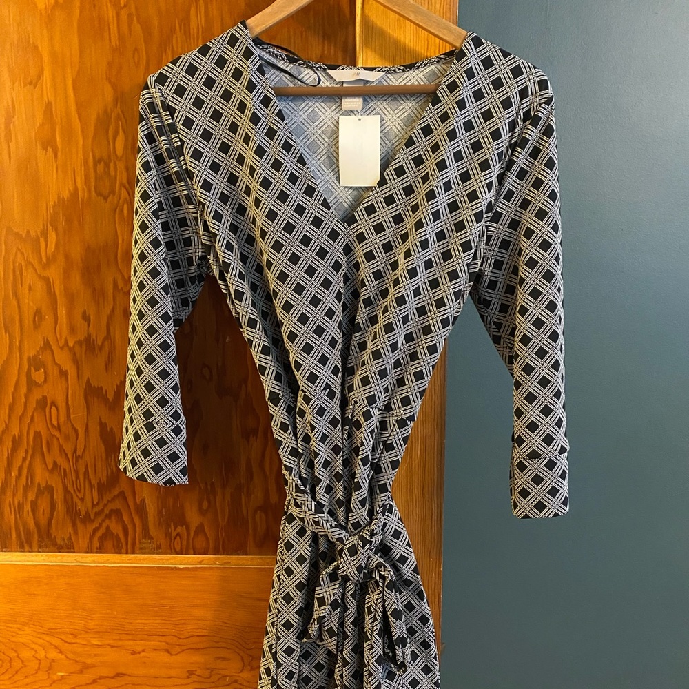 H&M Black and White, Tie Dress with pockets